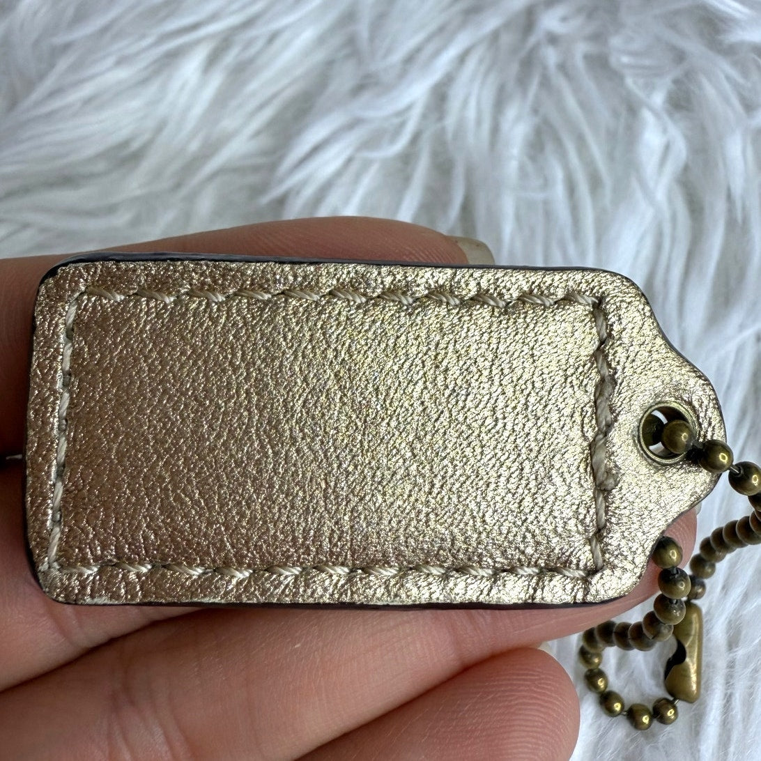 1.5" COACH Gold Fob Bag Charm Hang tag Hangtag