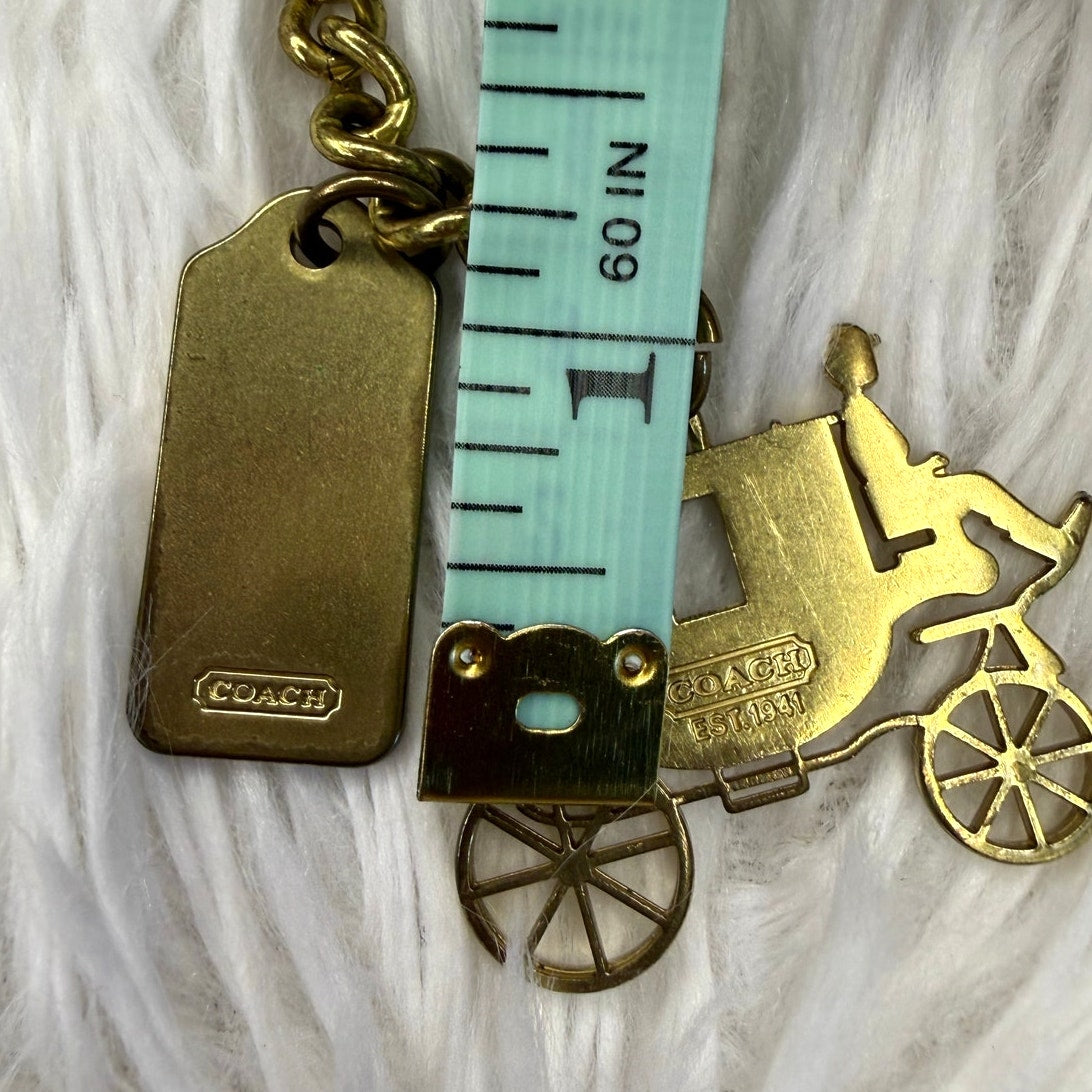 Vintage COACH y2k Carriage Brass Hangtag Bag Charm Key Fob