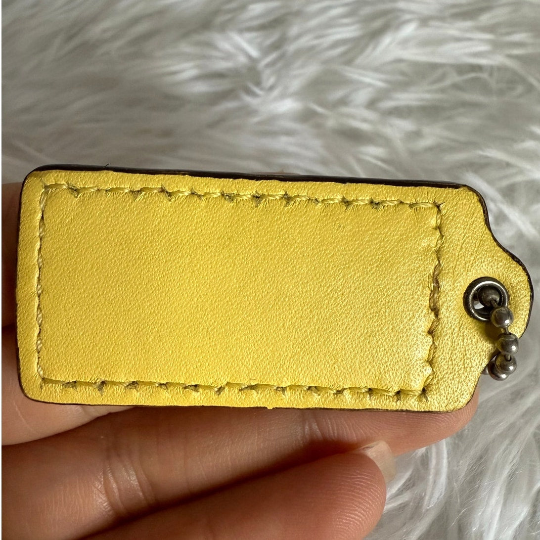 2" COACH Yellow Fob Bag Charm Hang tag Hangtag