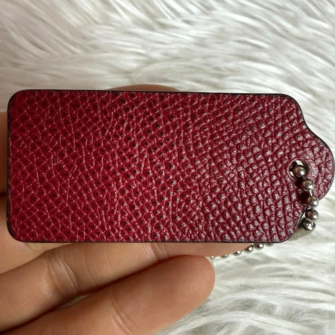 2" COACH Red Fob Bag Charm Hang tag Hangtag
