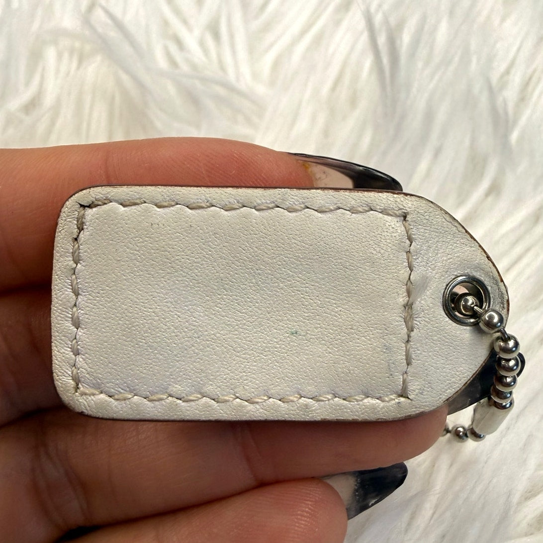 1.5” COACH Yellow White Fob Bag Charm Hang tag Hangtag