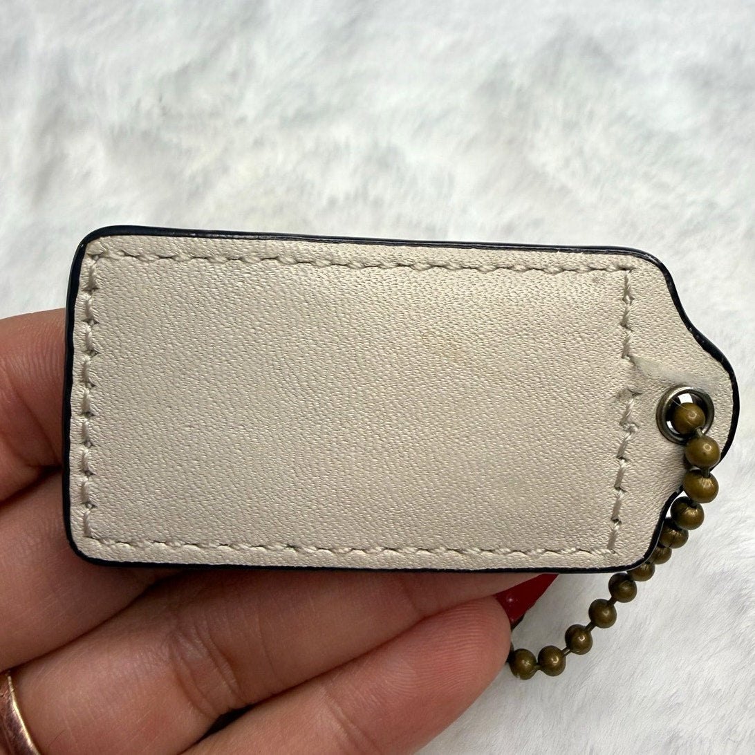 2" COACH Ivory Fob Bag Charm Hang tag Hangtag