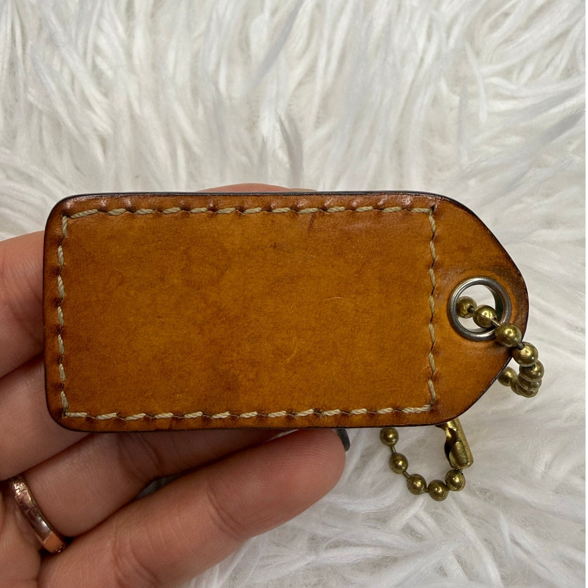 2” y2k COACH Vintage Texture Fob Bag Charm Hang tag Hangtag