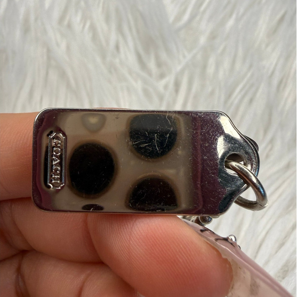 1" y2k COACH Vintage Fob Bag Charm Hang tag Hangtag