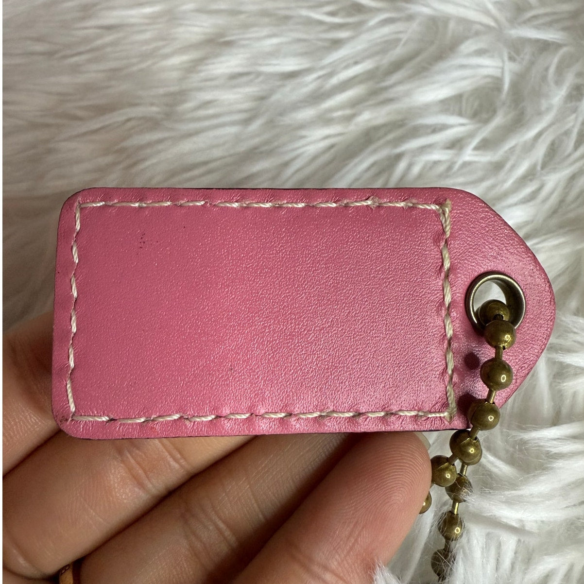 2.5" y2k COACH Pink Fob Bag Charm Hang tag Hangtag