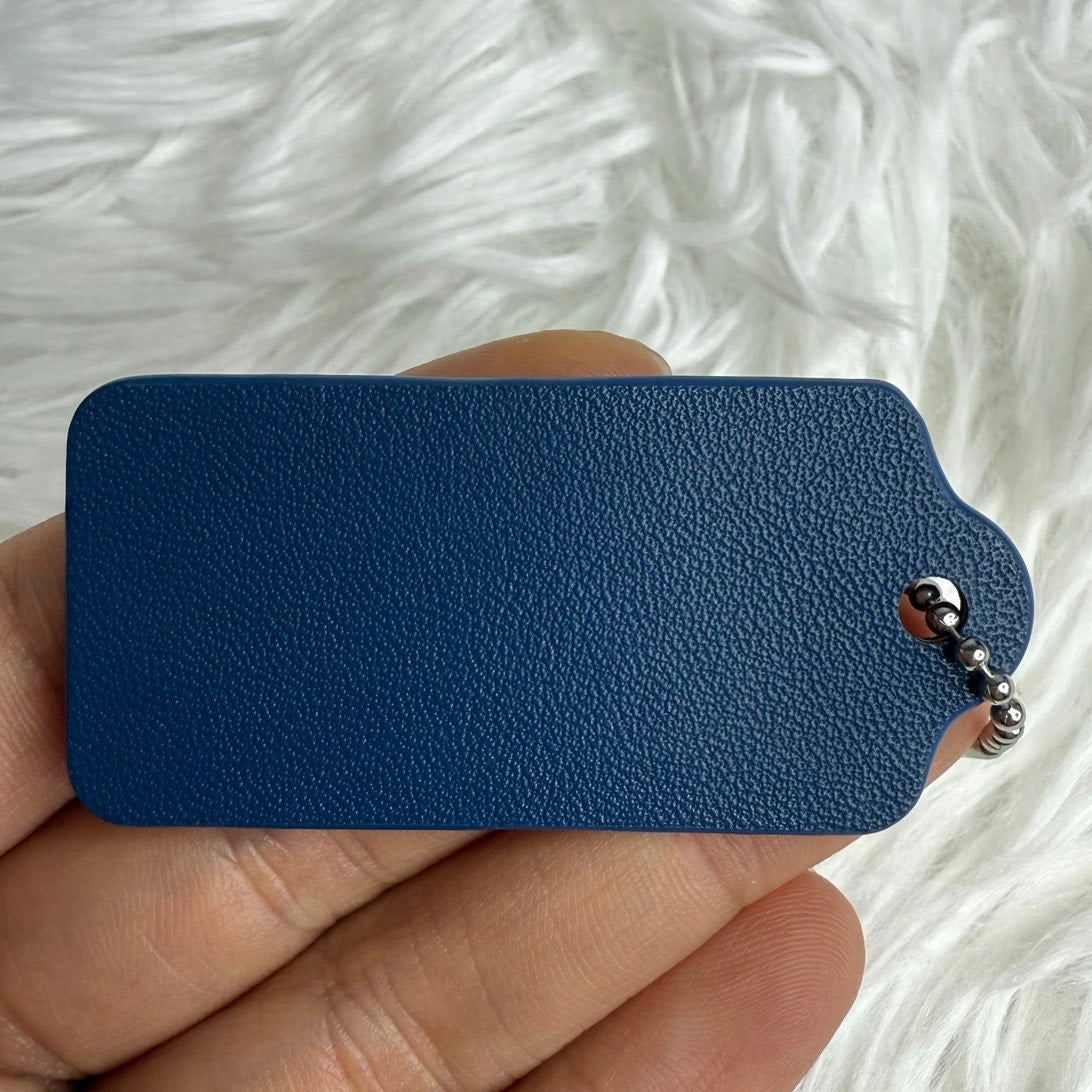 2" COACH Blue Fob Bag Charm Hang tag Hangtag