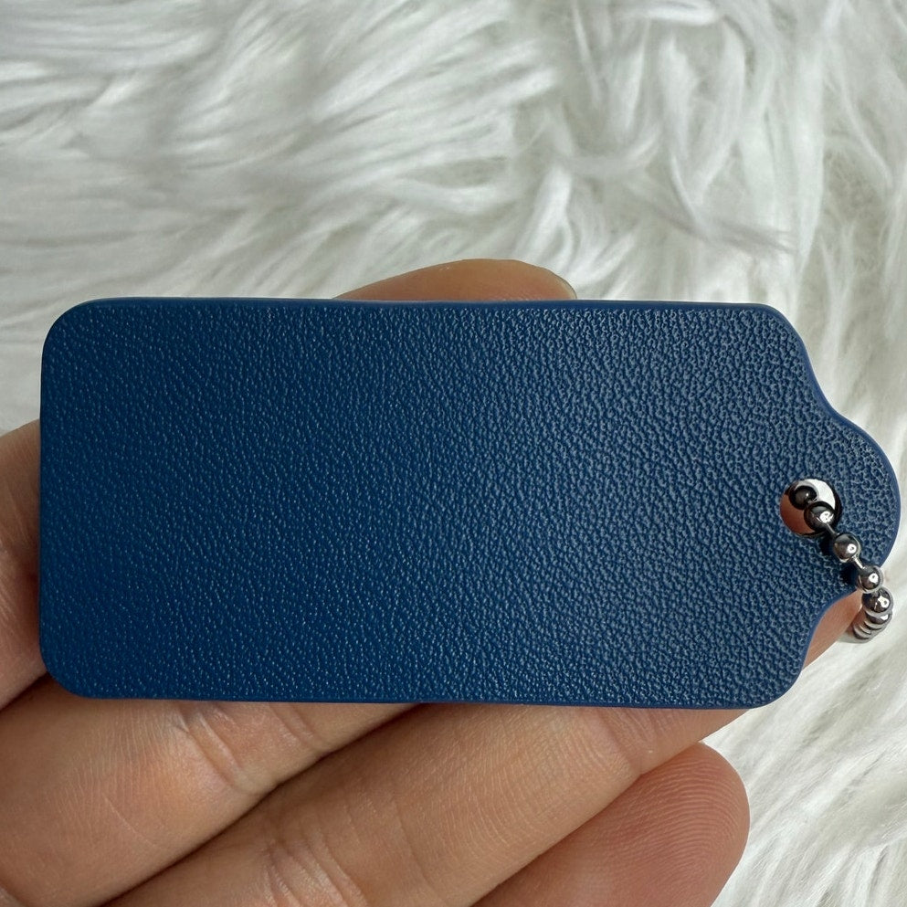 2" COACH Blue Fob Bag Charm Hang tag Hangtag