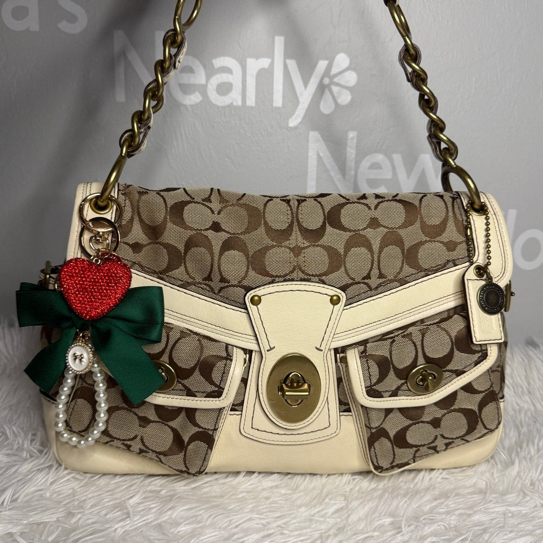y2k COACH Legacy 2007 Leigh Turnlock Shoulder Bag