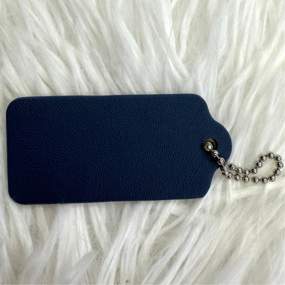 2" COACH Blue Fob Bag Charm Hang tag Hangtag