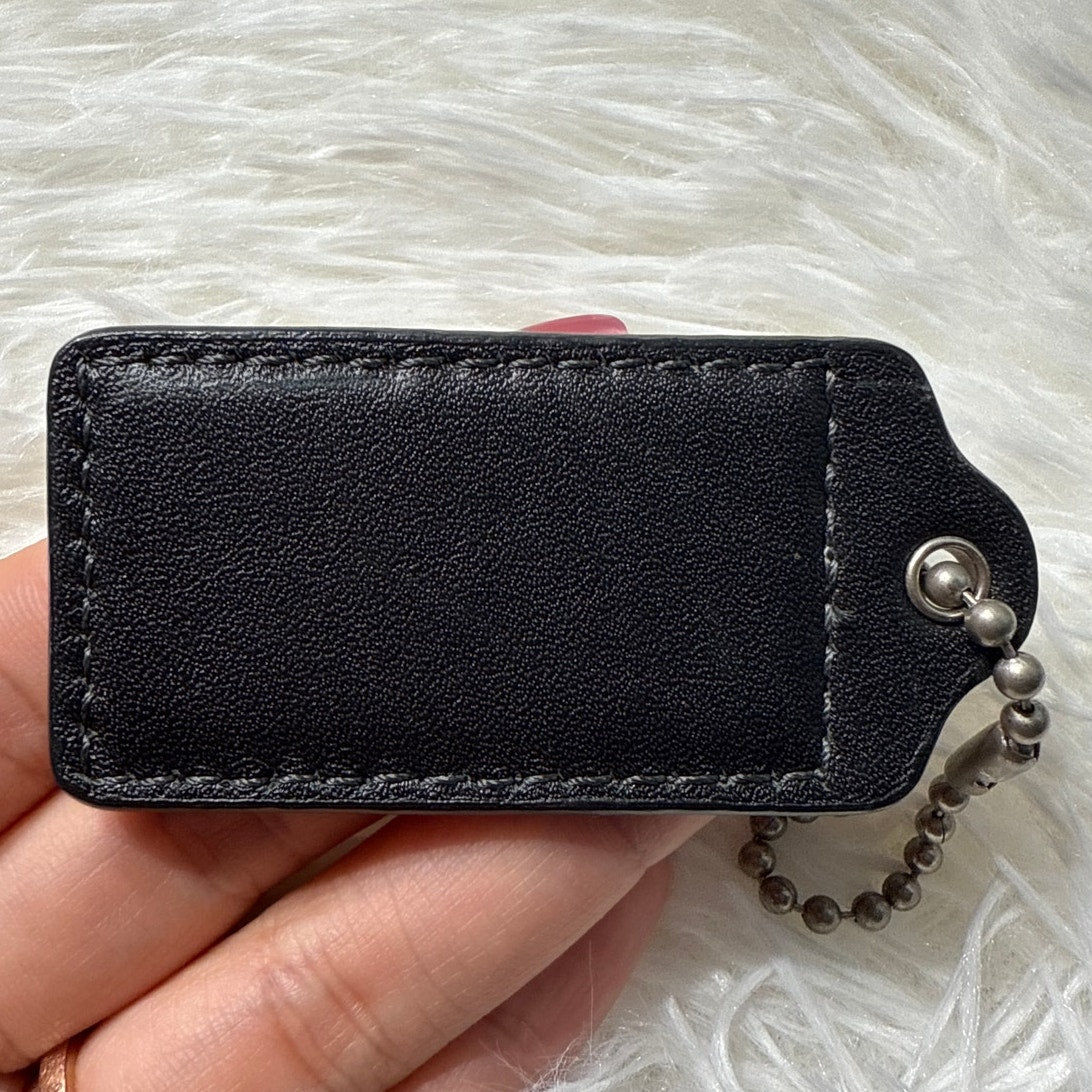 2” COACH Black Patent Leather Fob Bag Charm Hang tag Hangtag