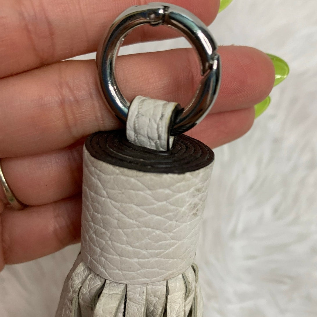 MICHAEL KORS White Silver Tassel Bag Charm