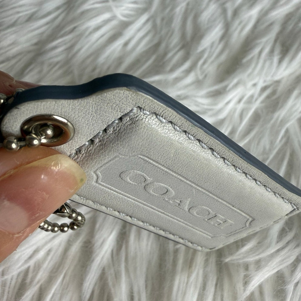 2" COACH Gray Fob Bag Charm Hang tag Hangtag