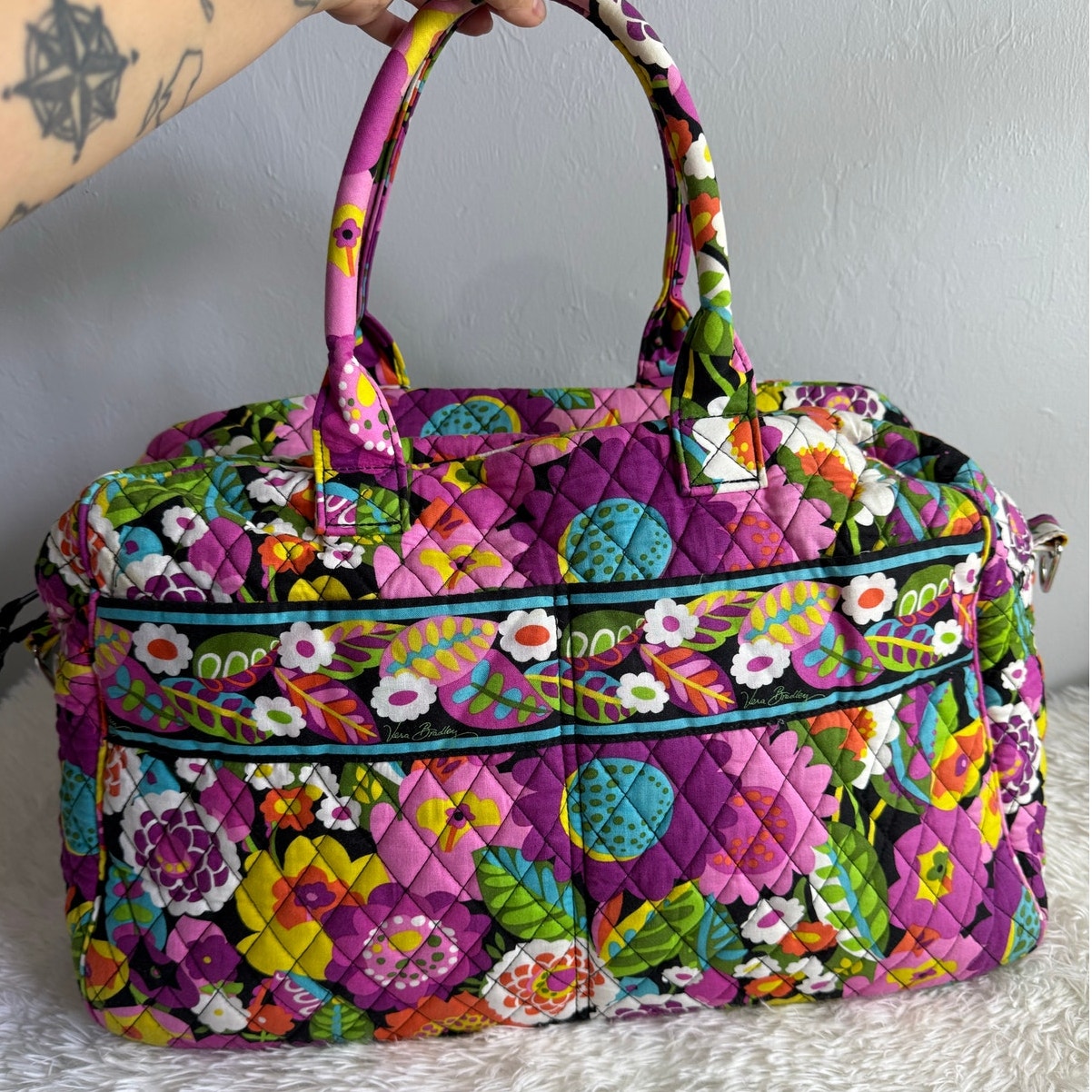 Vera Bradley Large Weekend Va Va Bloom Tote Shoulder Bag