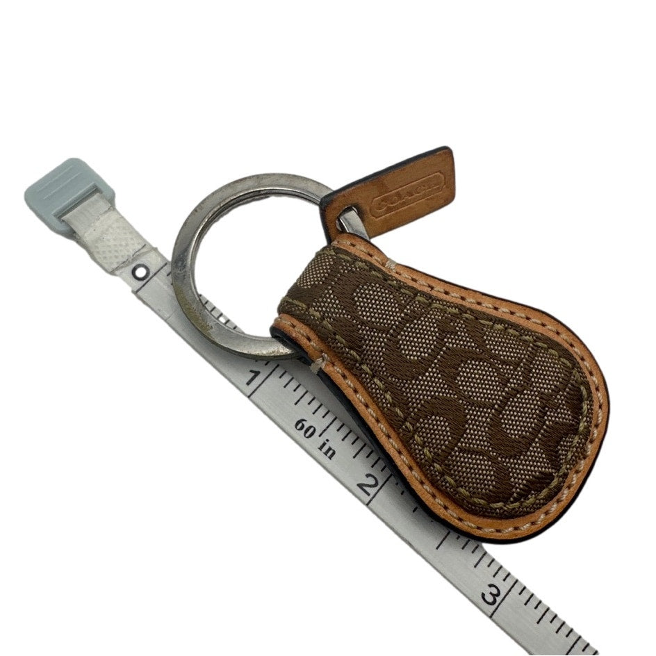 y2k COACH Vintage Brown Tan Signature Canvas Bag Charm / Key chain