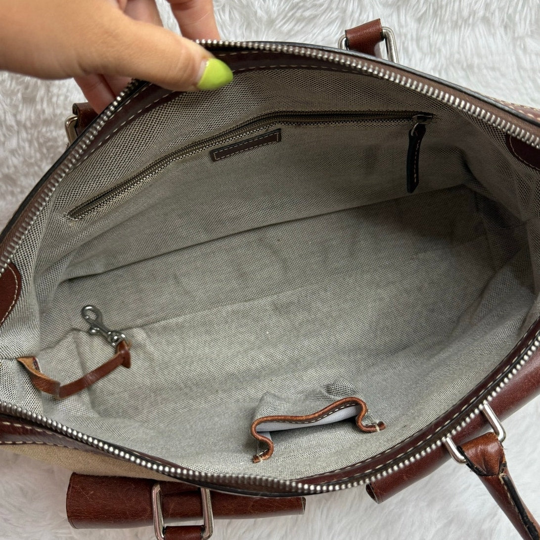 Vintage DOONEY and BOURKE Brown Canvas Double Pocket Tote