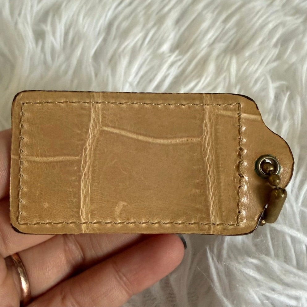 2.5" COACH Texture Fob Bag Charm Hang tag Hangtag