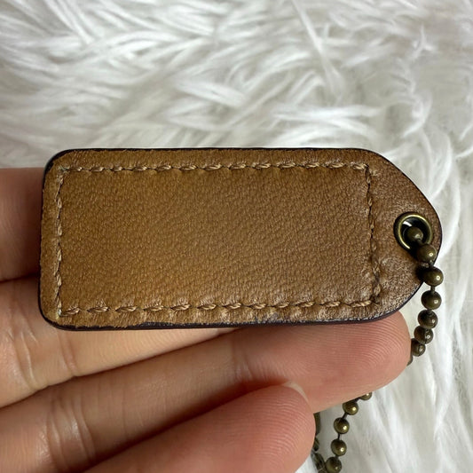 1.5" y2k COACH Brown Fob Bag Charm Hang tag Hangtag