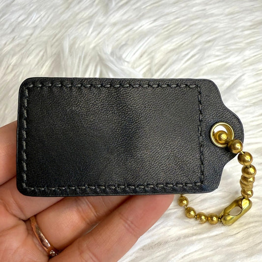 2.5" COACH Black Fob Bag Charm Hang tag Hangtag