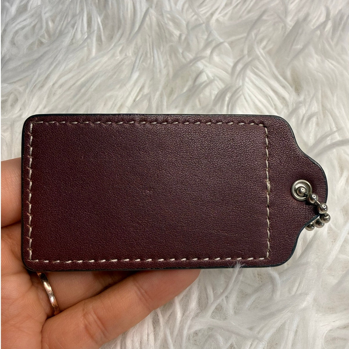 3" COACH Burgundy Fob Bag Charm Hang tag Hangtag
