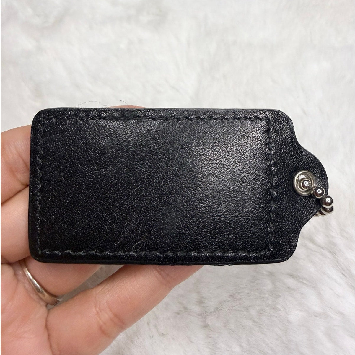 2.5” COACH Black Fob Bag Charm Hang tag Hangtag