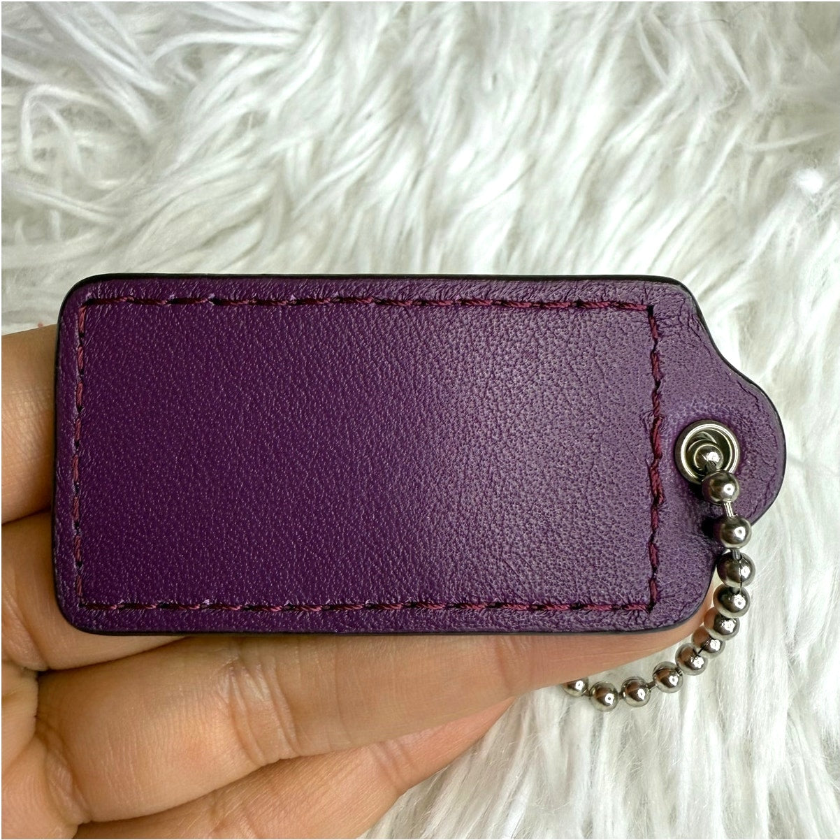 2" COACH Purple Fob Bag Charm Hang tag Hangtag