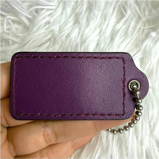 2" COACH Purple Fob Bag Charm Hang tag Hangtag