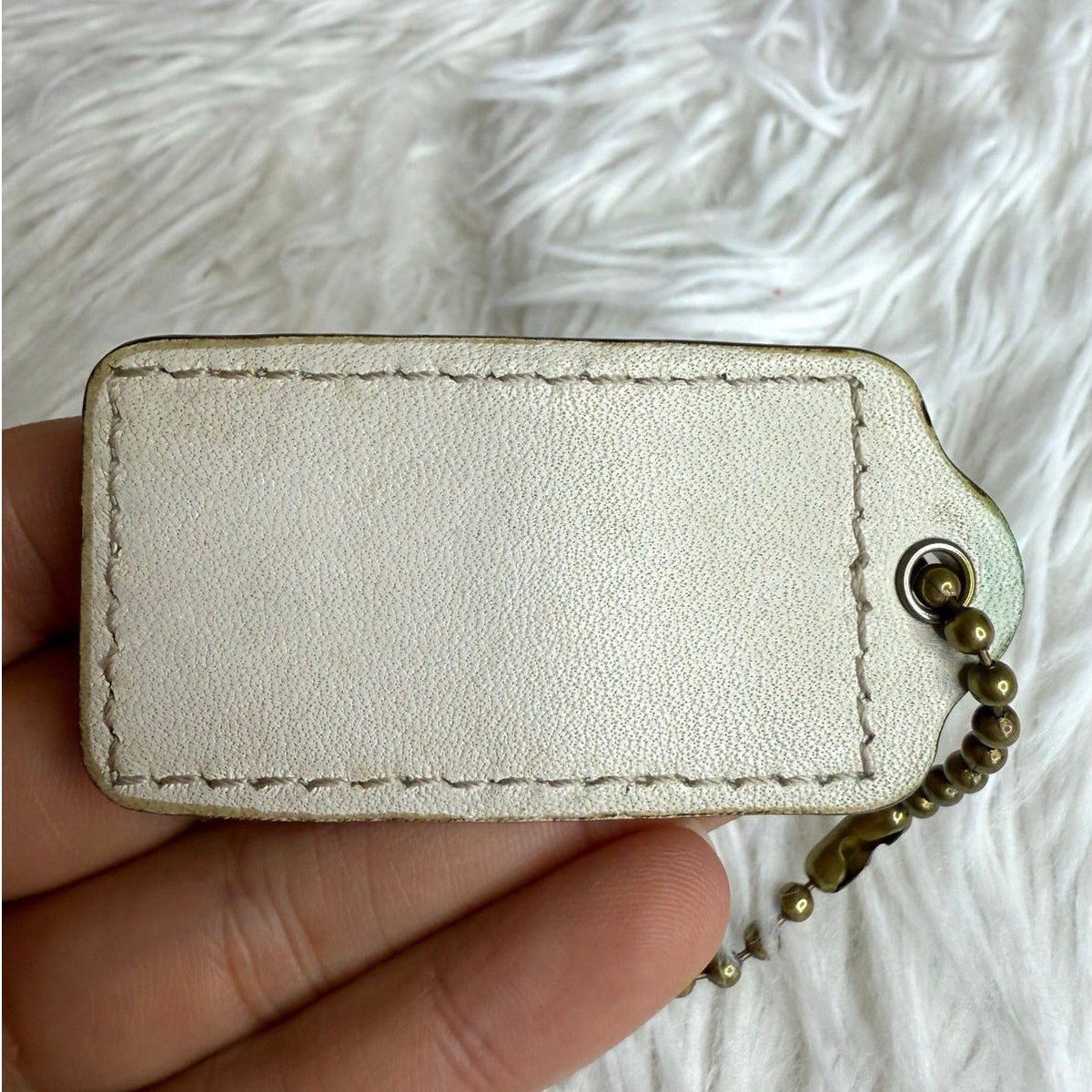 2" COACH White Fob Bag Charm Hang tag Hangtag