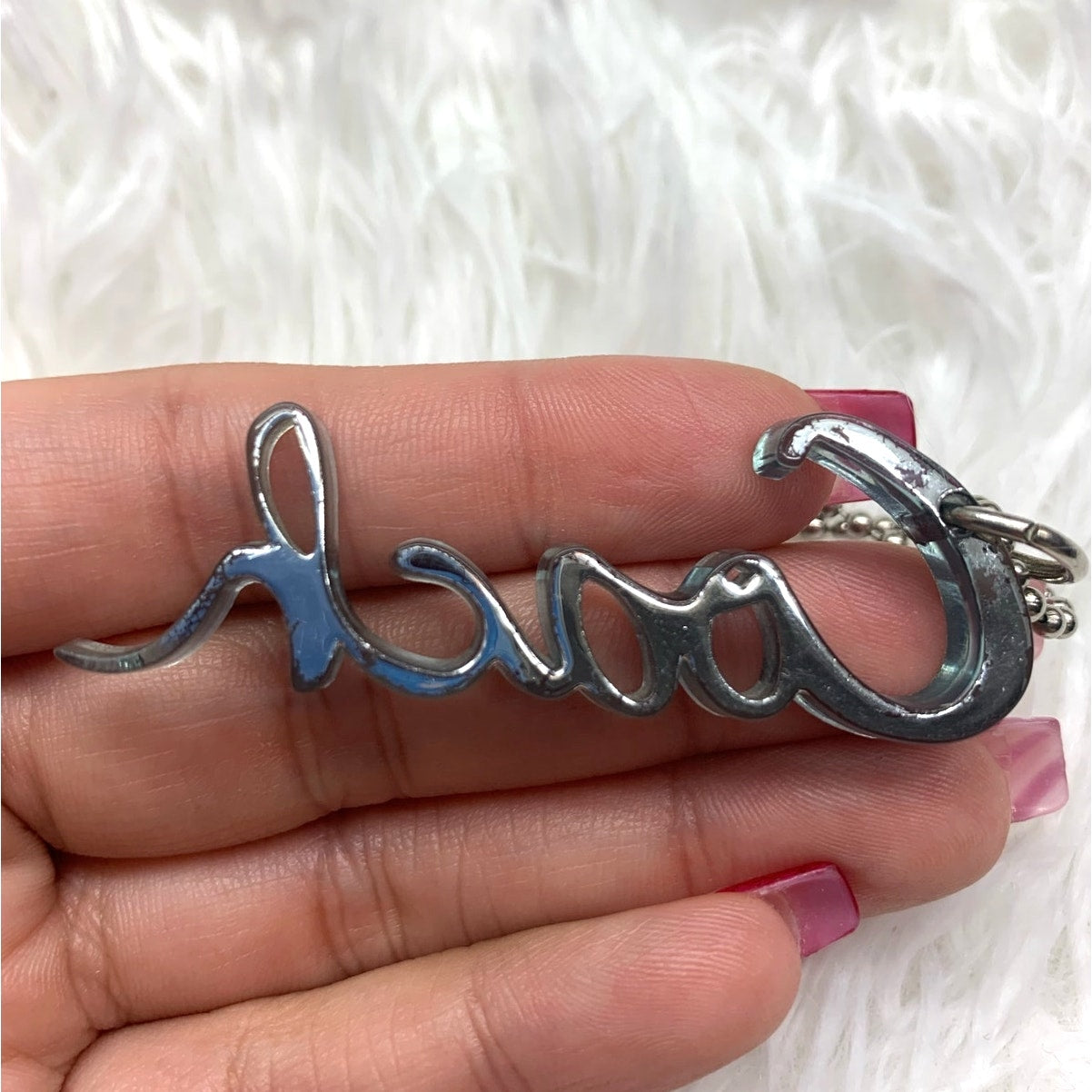 2.5" COACH Poppy Script Fob Bag Charm Hang tag Hangtag