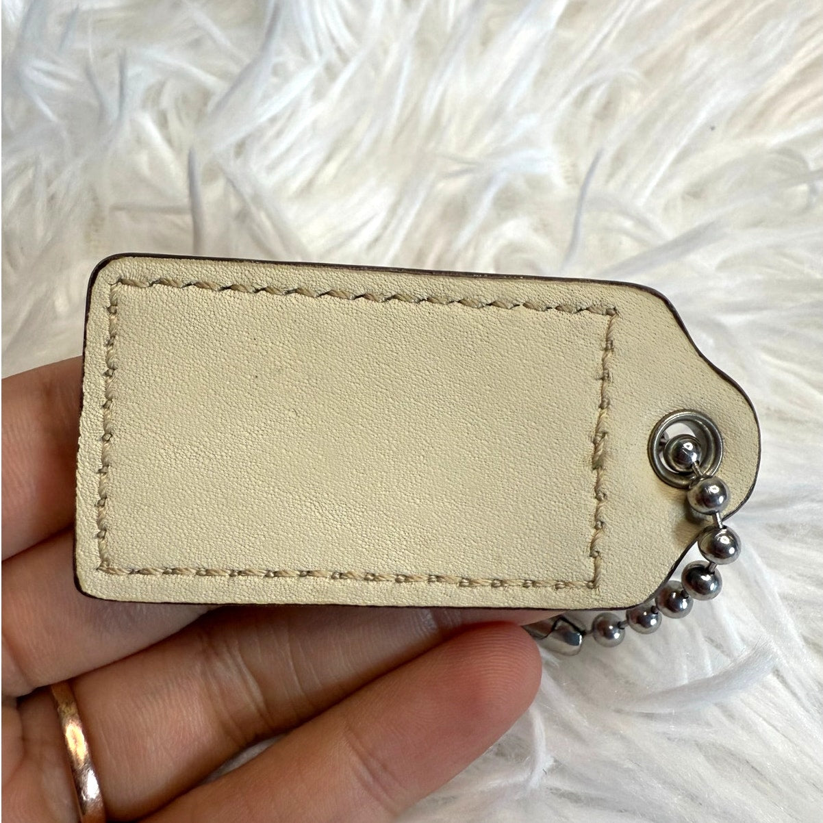 2" COACH Cream Fob Bag Charm Hang tag Hangtag