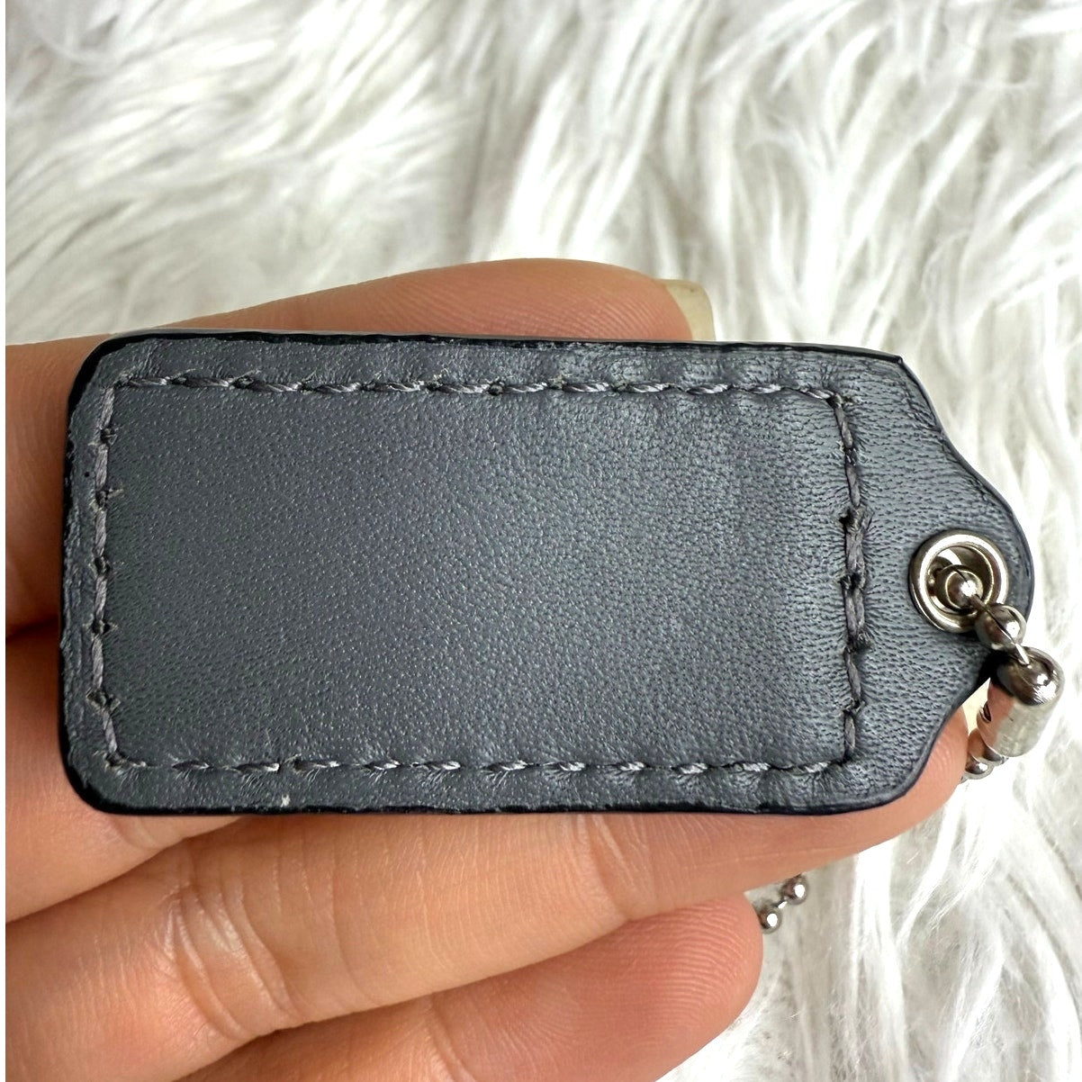 1.5" COACH Gray Fob Bag Charm Hang tag Hangtag