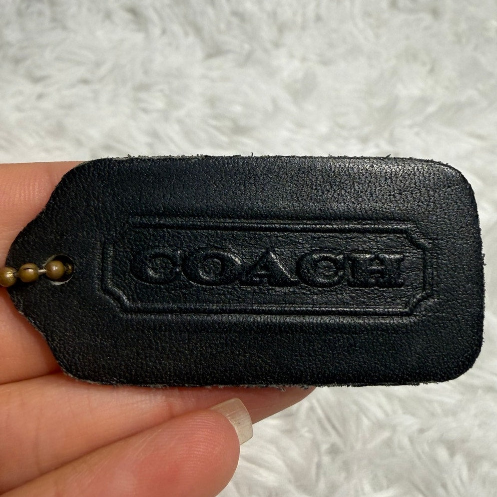 2" Vintage COACH Black Fob Bag Charm Hang tag Hangtag