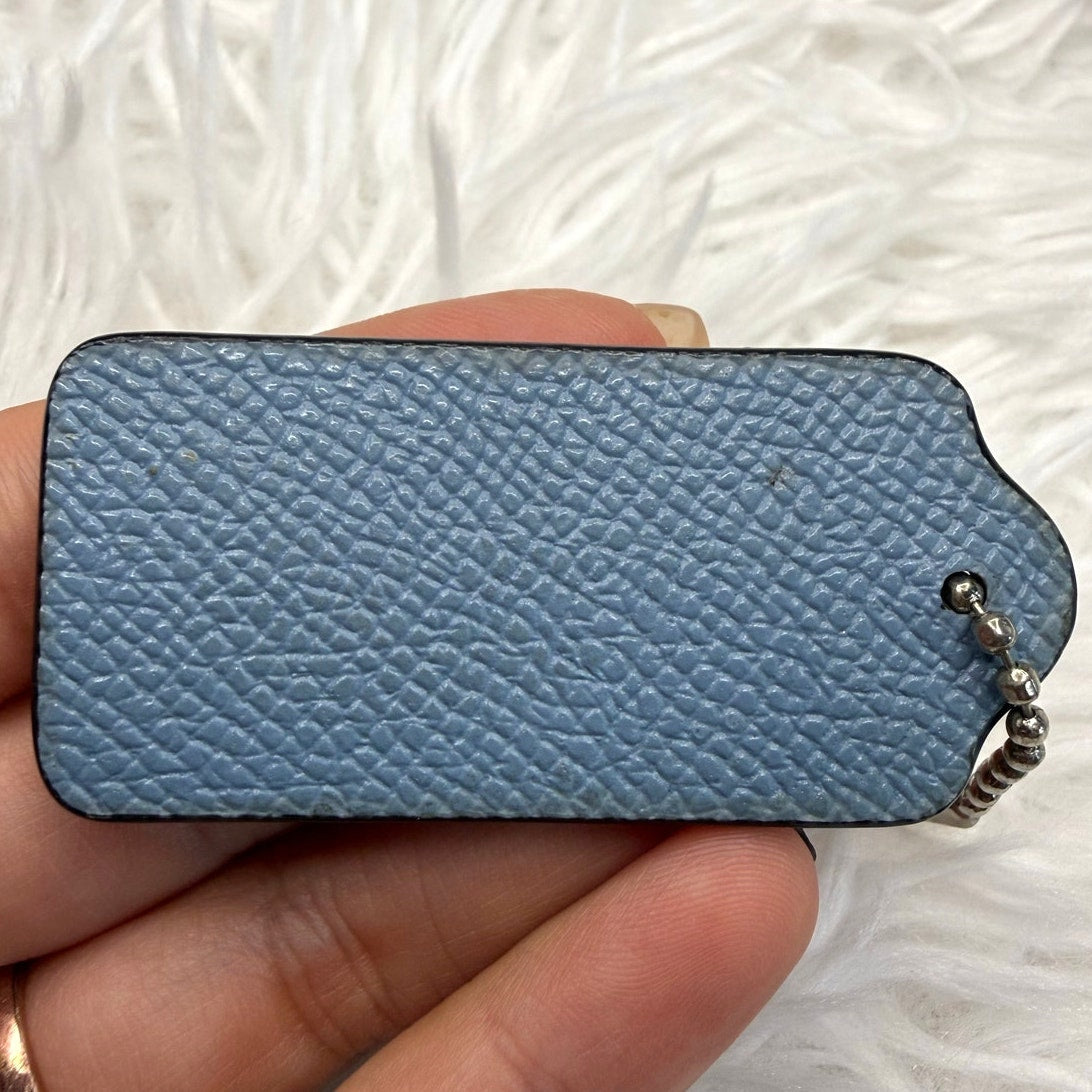 2” COACH Blue Fob Bag Charm Hang tag Hangtag