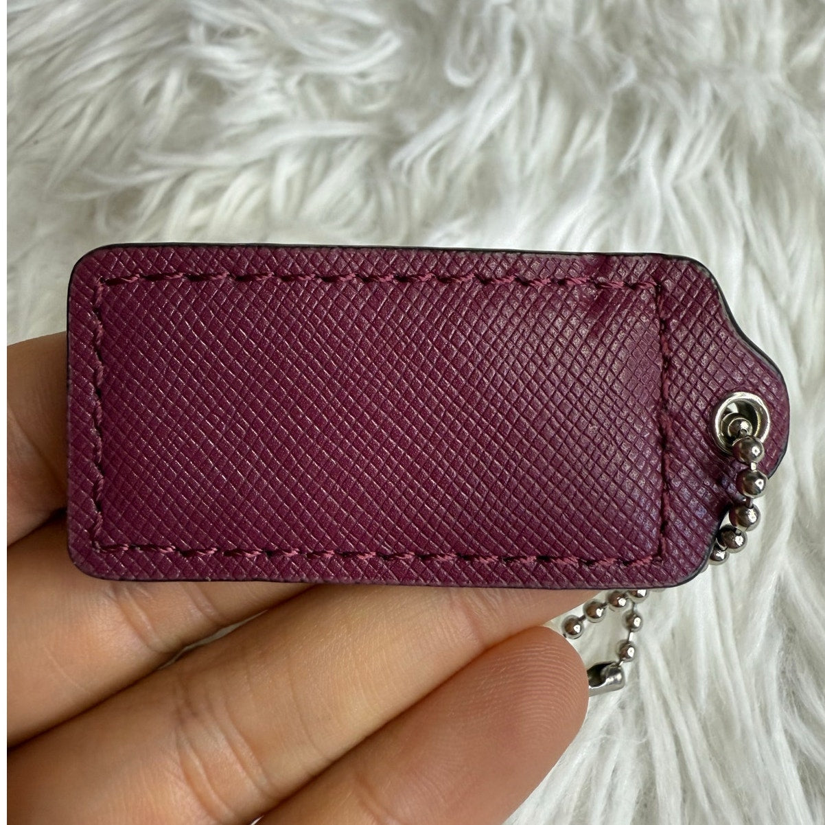 2" COACH Burgundy Fob Bag Charm Hang tag Hangtag