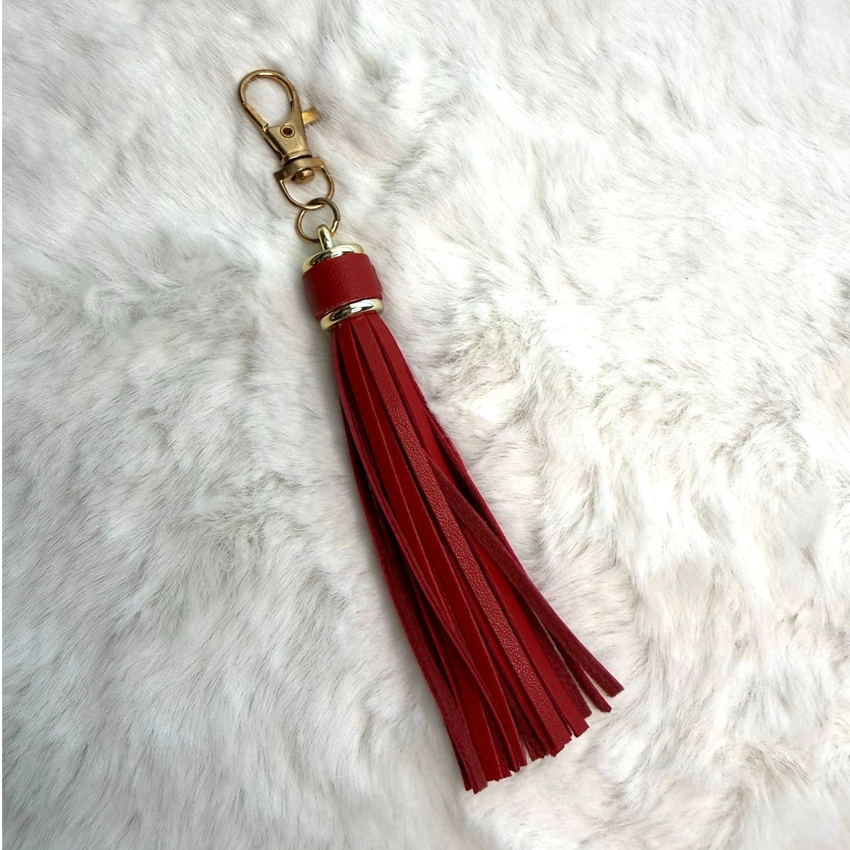 NEW Dark Red Tassel Bag Charm Tassels Keychains Purse Fashion Charm