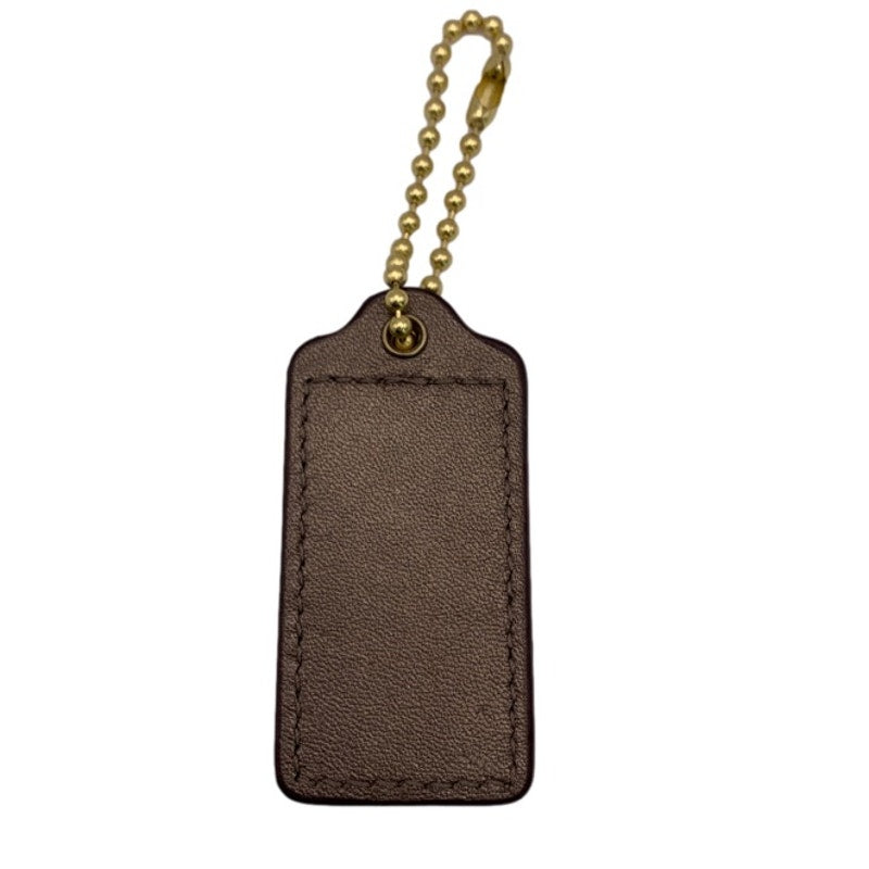 2" COACH Metallic Brown Fob Bag Charm Hang tag Hangtag