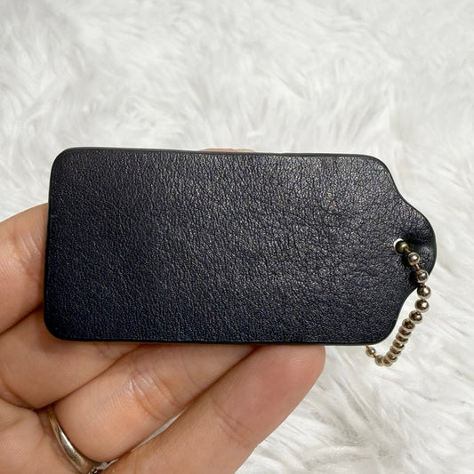2.5" COACH Legacy Navy Fob Bag Charm Hang tag Hangtag