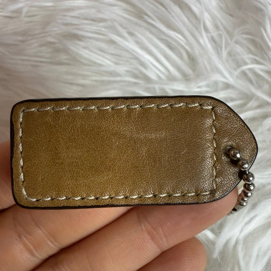 1.5" y2k COACH Brown Fob Bag Charm Hang tag Hangtag