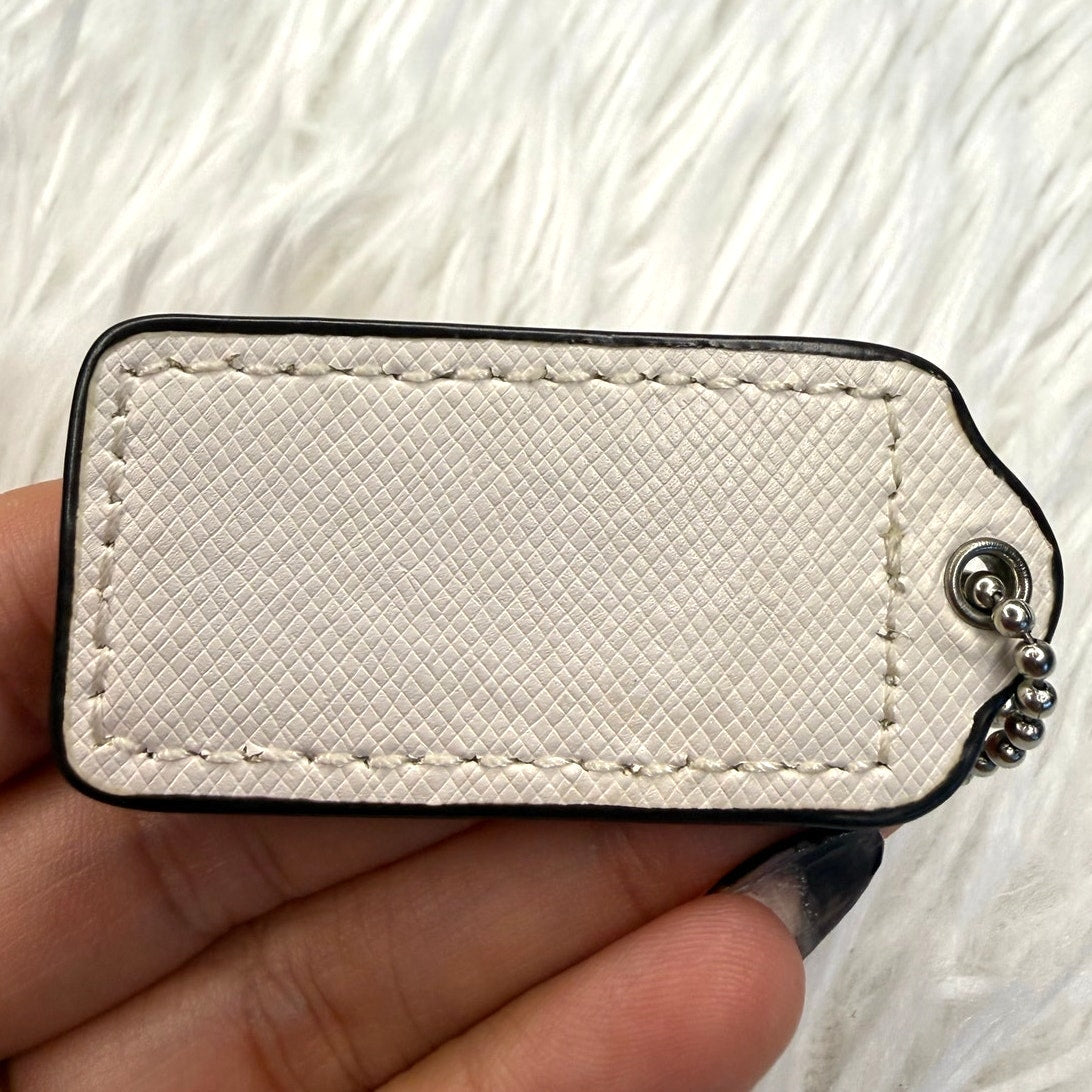 2" COACH White Fob Bag Charm Hang tag Hangtag