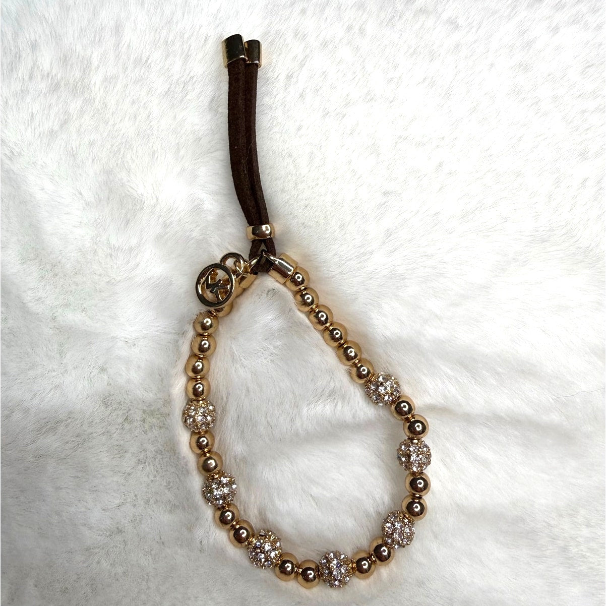 Michael Kors Gold-Tone Beaded Stretch Bracelet