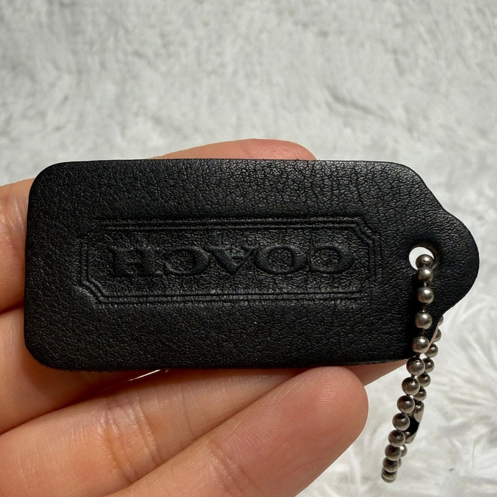 2" Vintage COACH Black Fob Bag Charm Hang tag Hangtag