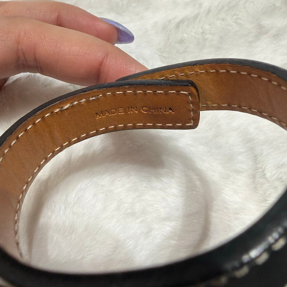 y2k COACH Vintager Leather Black Snap Bracelet