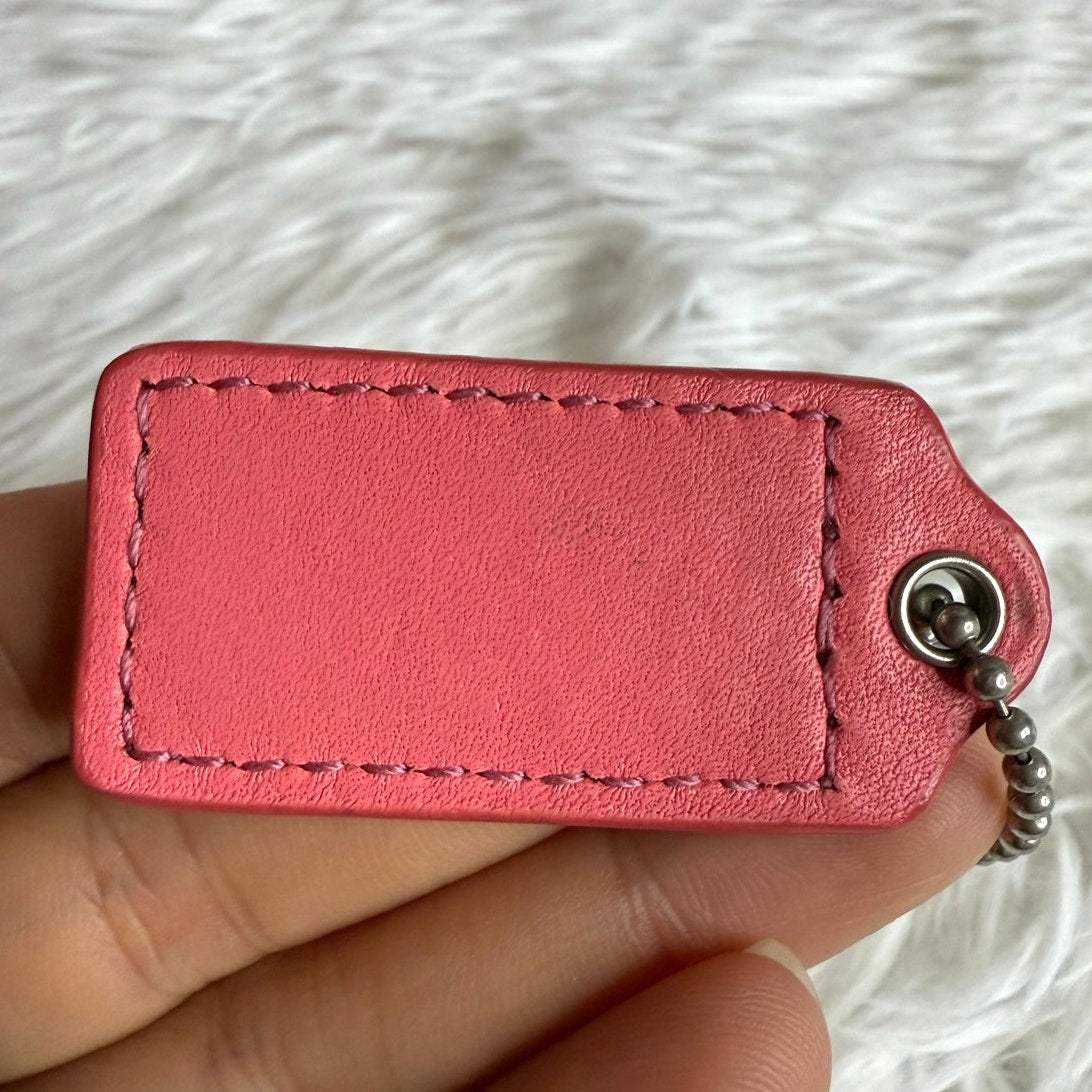 1.5" COACH Pink Fob Bag Charm Hang tag Hangtag