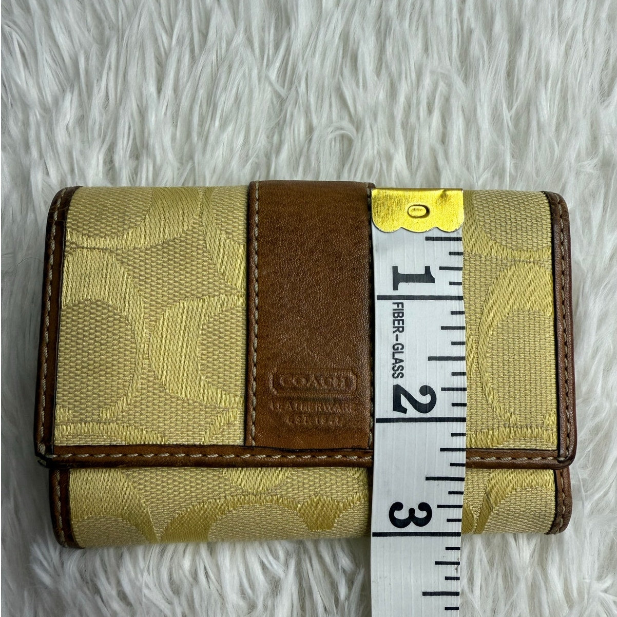 COACH y2k Yellow Brown Signature Soho Wallet