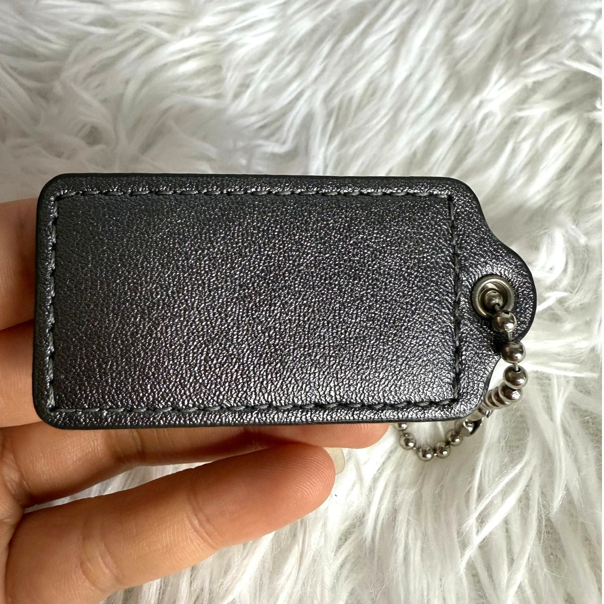 2.5" COACH Gray Fob Bag Charm Hang tag Hangtag