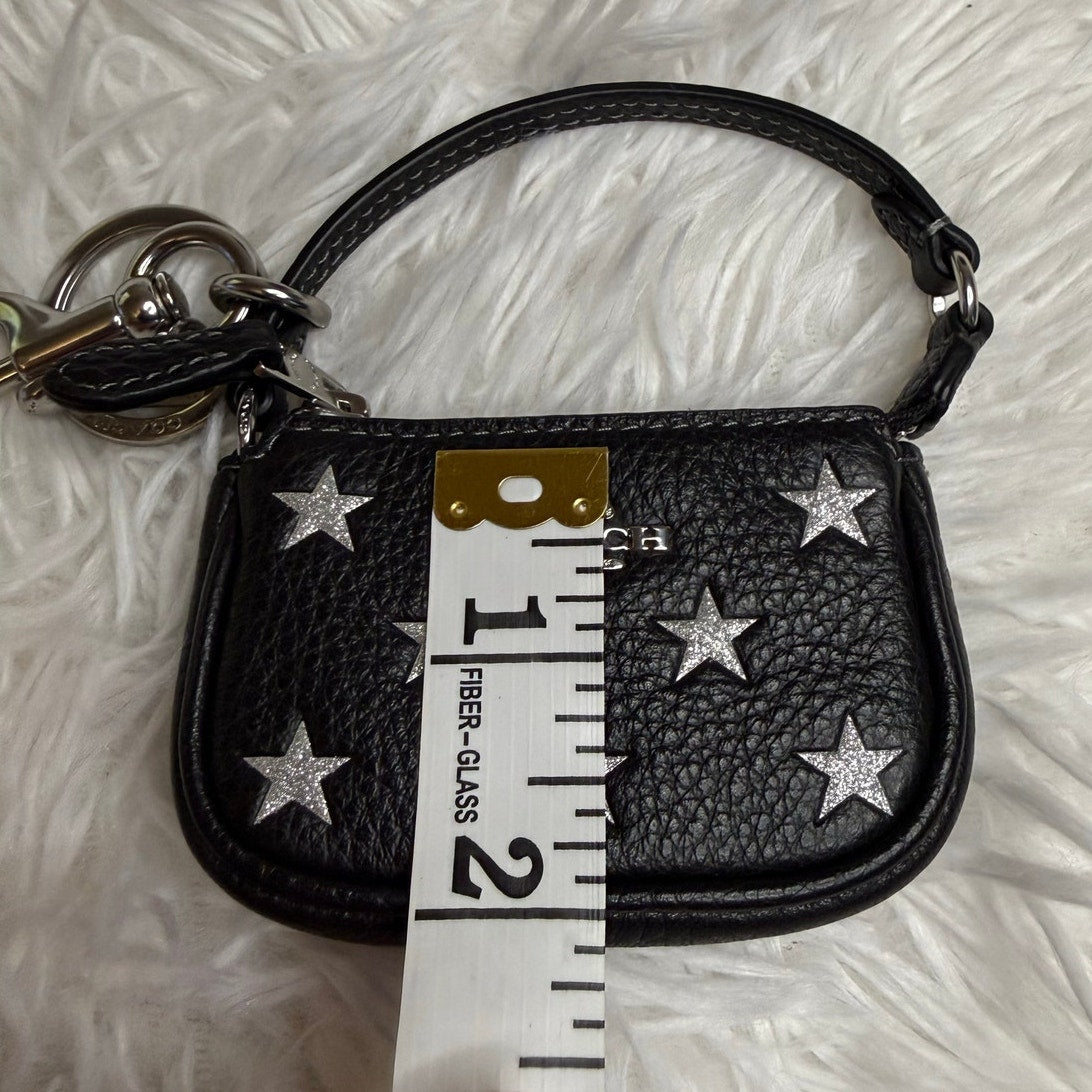 Coach Nolita Star Print Bag Charm – Black Pebble Leather Keychain