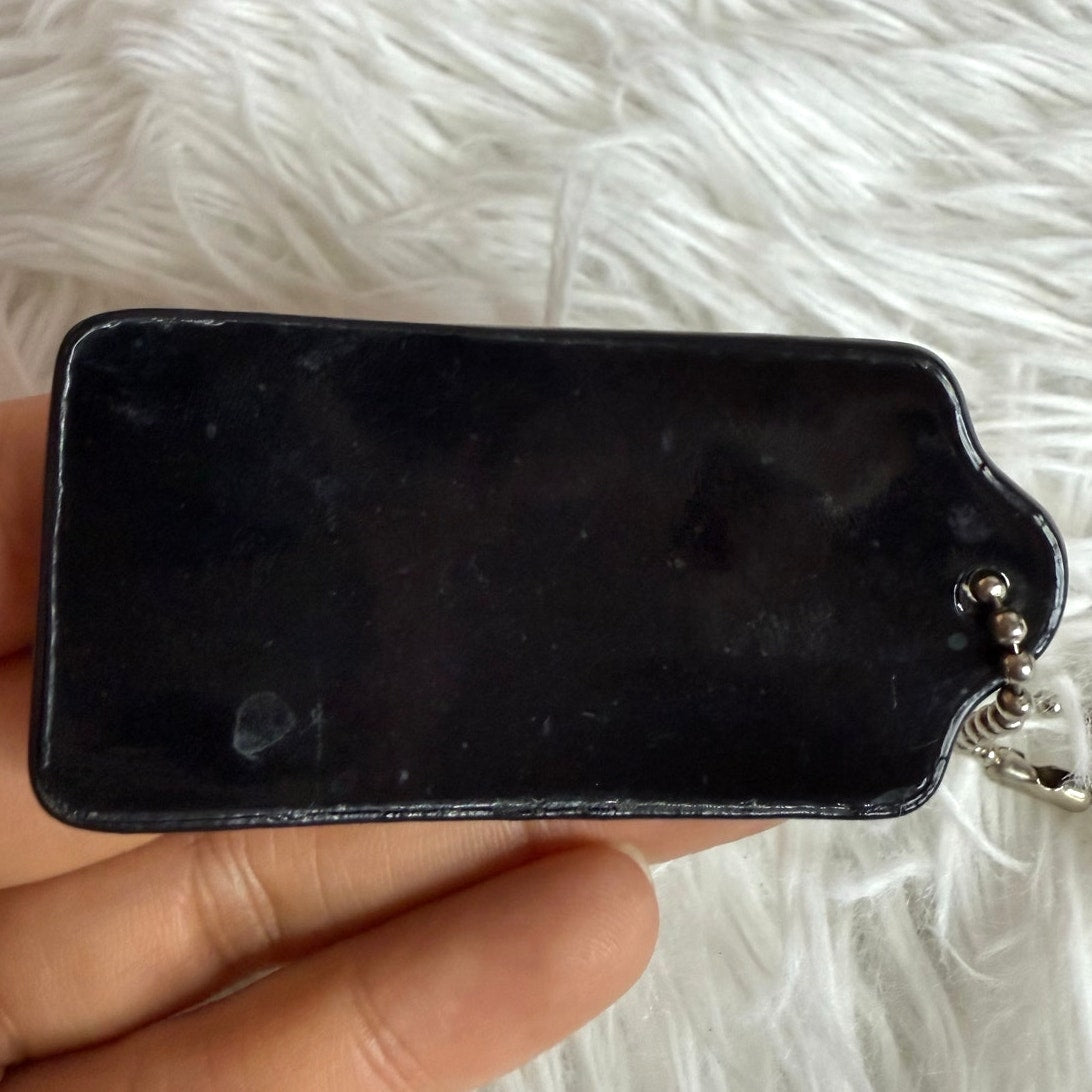 2.5" COACH Black Fob Bag Charm Hang tag Hangtag