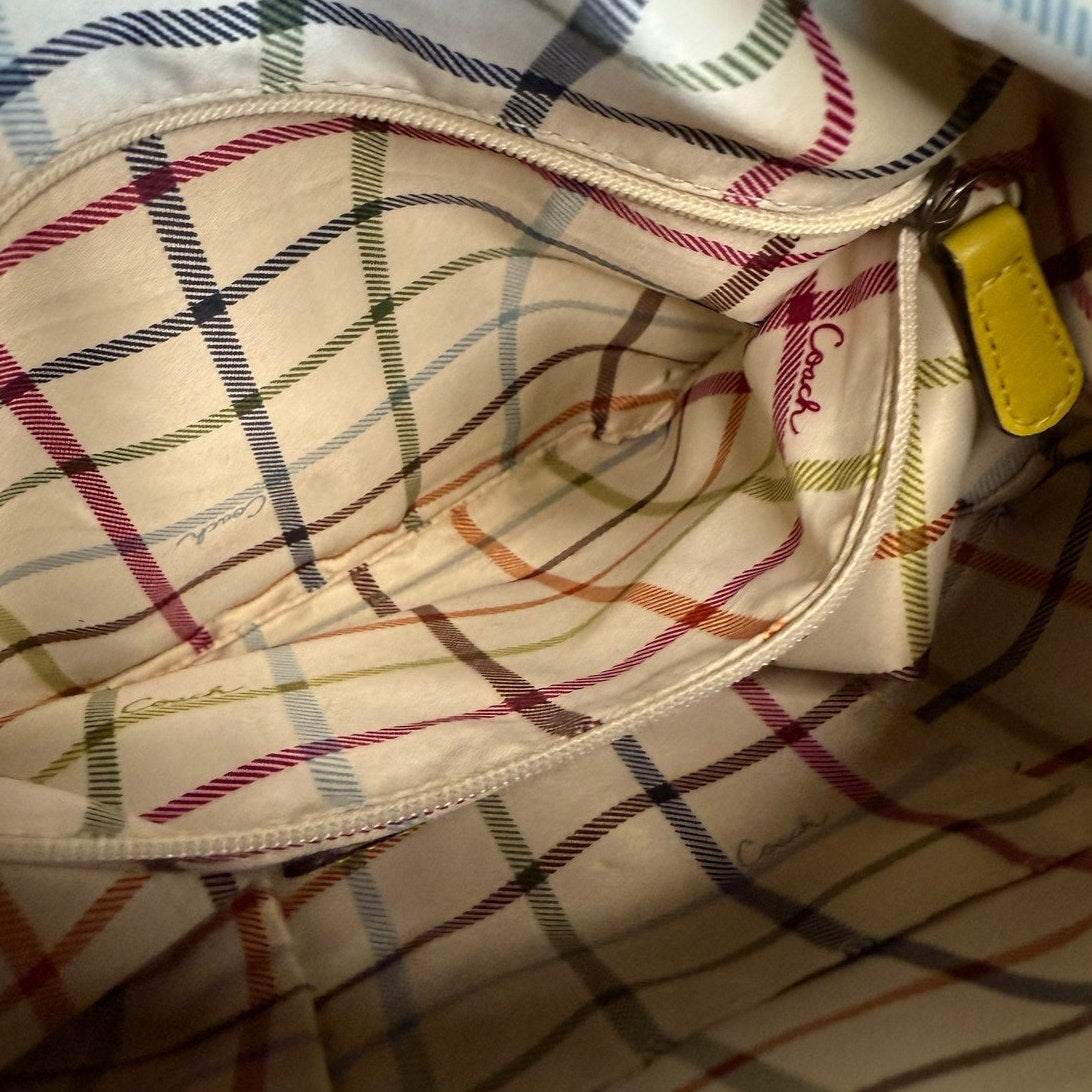 y2k COACH 2007 Bleecker 11422 Yellow Duffle Bucket Shoulder Bag Crossbody