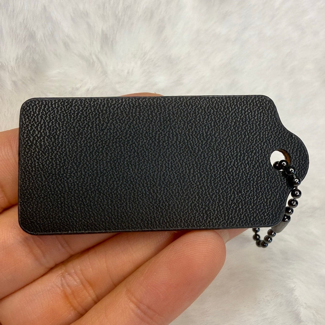 2" COACH Black Fob Bag Charm Hang tag Hangtag