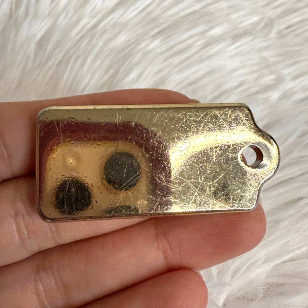 1.5" COACH Gold Fob Bag Charm Hang tag Hangtag