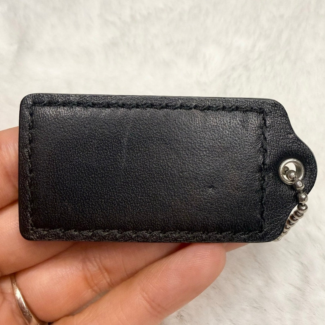 2” COACH Black Fob Bag Charm Hang tag Hangtag